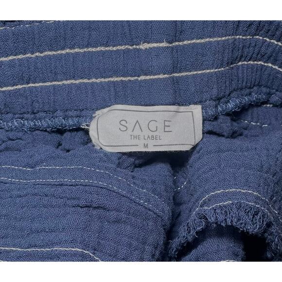 Sage The Label Breezy Lane Women's Drawstring Short Navy Blue Size Medium - Picture 5 of 5